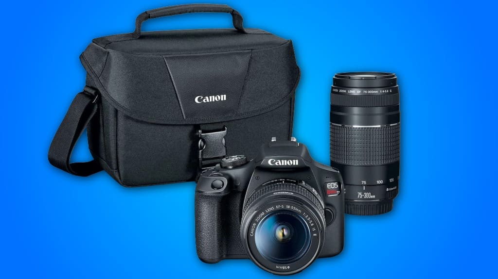 Canon EOS Rebel T7 DSLR Camera - 2 Lens Kit with EF18-55mm and EF 75-300mm Lens